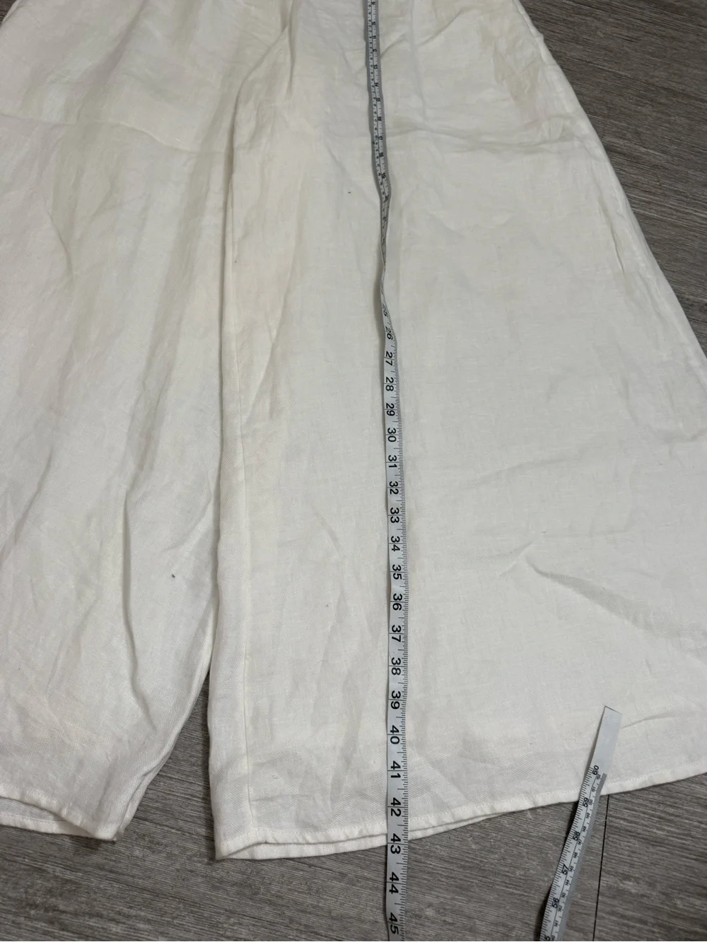 Banana Republic White 100% Linen Wide Leg Culotte Pants Size 2 Resort Beach Vaca